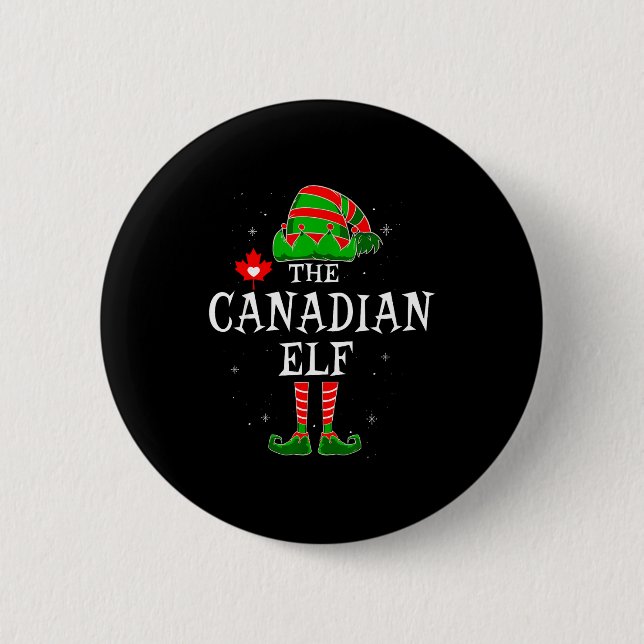 Macaron Rond 5 Cm The Canadian Elf Group Matching Family Christmas C (Devant)