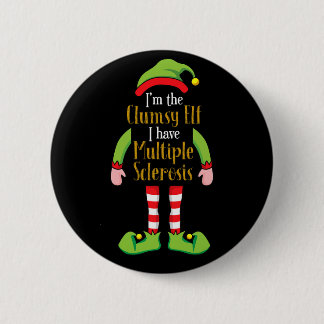 Macaron Rond 5 Cm The Clumsy Elf Christmas Multiple Sclerosis Ms S 