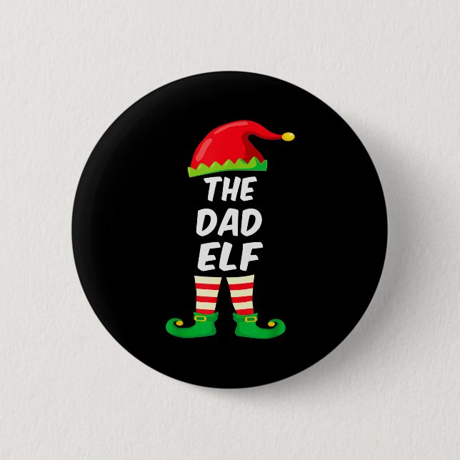 Macaron Rond 5 Cm The Dad Elf Family Matching Funny Christmas Costum (Devant)