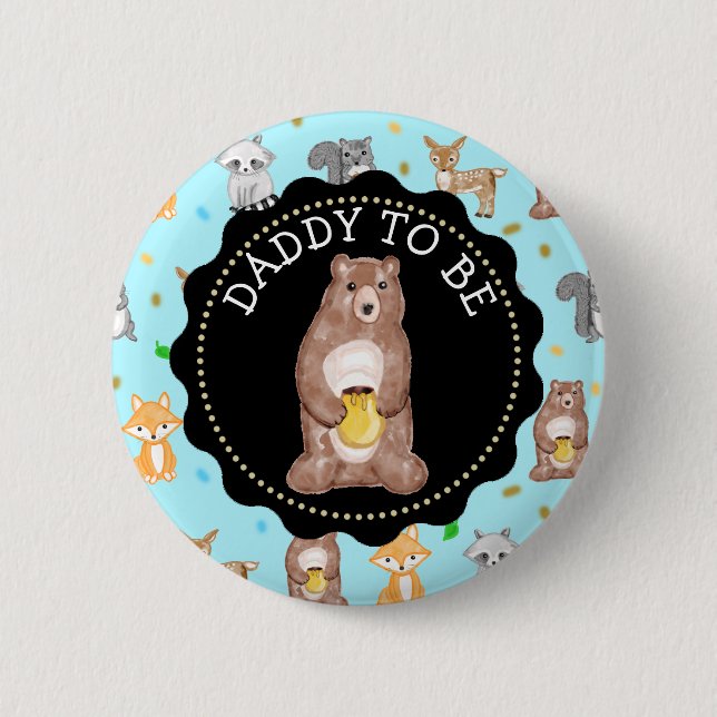 Macaron Rond 5 Cm The Dad To Be Button Woodland Creatures (Devant)