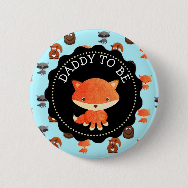 Macaron Rond 5 Cm The Dad To Be Button Woodland Creatures (Devant)