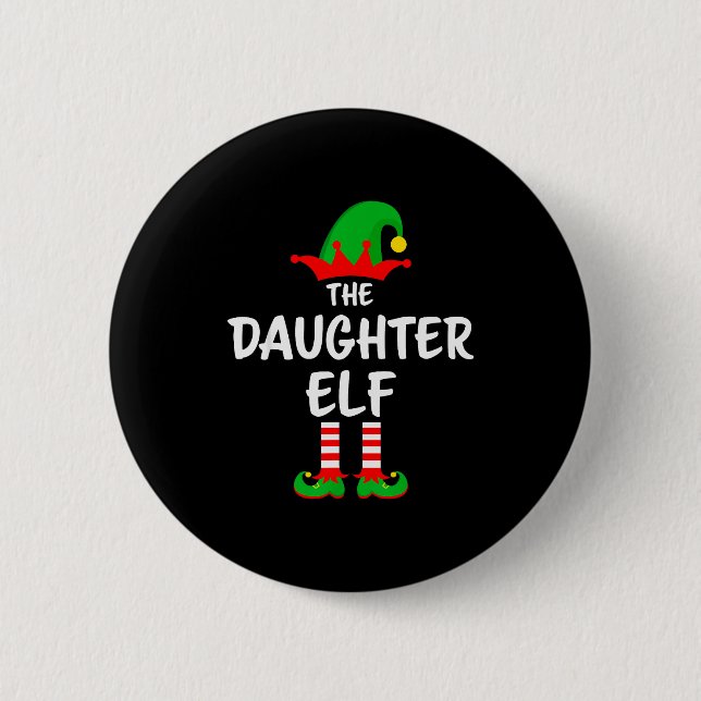 Macaron Rond 5 Cm The Daughter Elf Matching Family Christmas  (Devant)