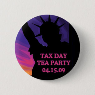 Macaron Rond 5 Cm Thé de jour d'impôts - statue de la liberté