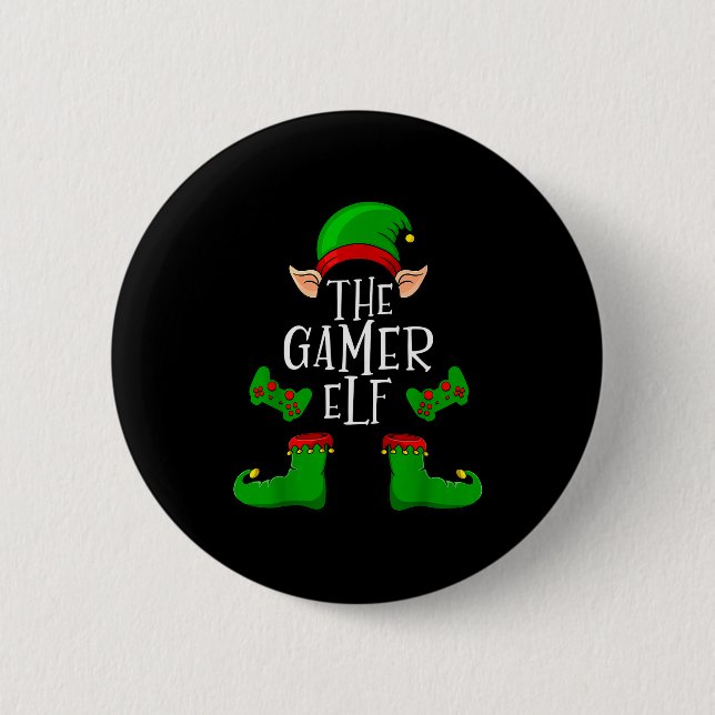 Macaron Rond 5 Cm The Gamer Elf Christmas Matching  (Devant)
