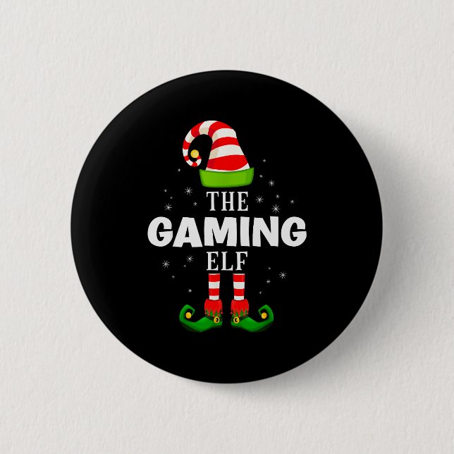 Macaron Rond 5 Cm The Gaming Elf Christmas Pjs Matching Pajama  (Devant)