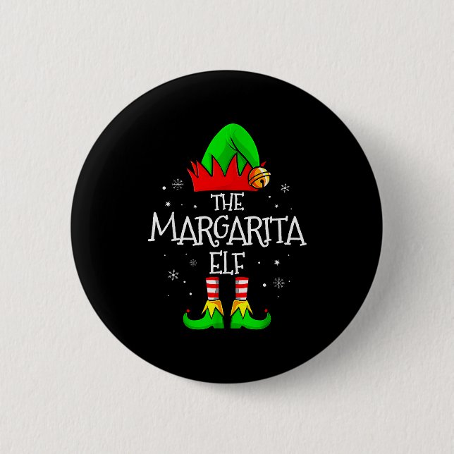 Macaron Rond 5 Cm The Margarita Elf Matching Family Christmas Mens W (Devant)