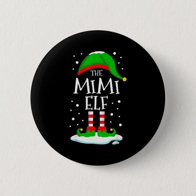 Macaron Rond 5 Cm The Mimi Elf Christmas Family Matching Xmas Grandm (Devant)