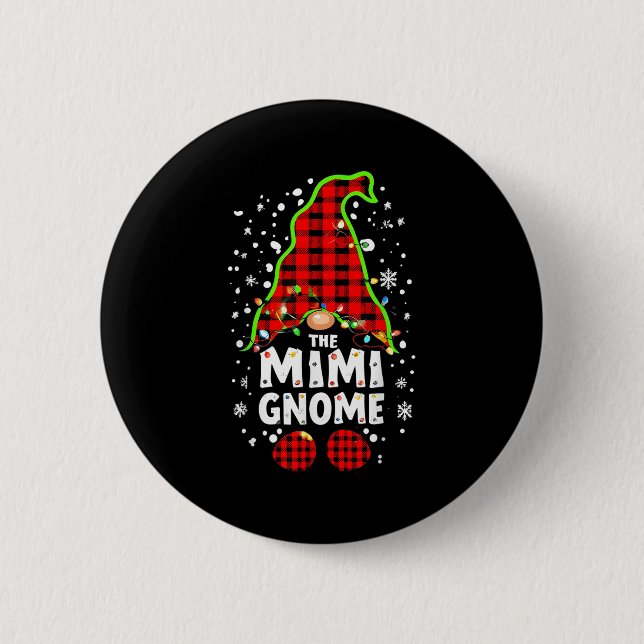 Macaron Rond 5 Cm The Mimi Gnome Matching Family Christmas Outfit Gr (Devant)