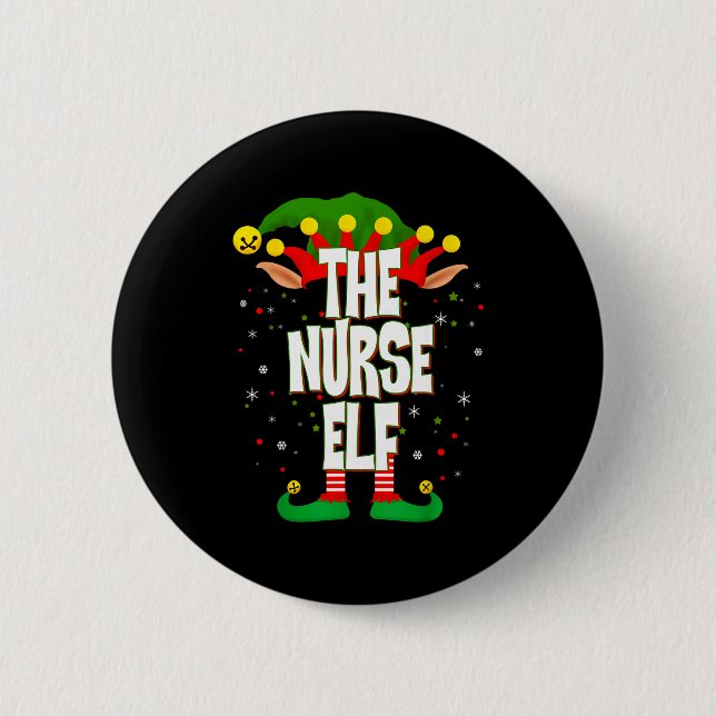 Macaron Rond 5 Cm The Nurse Elf Christmas  (Devant)
