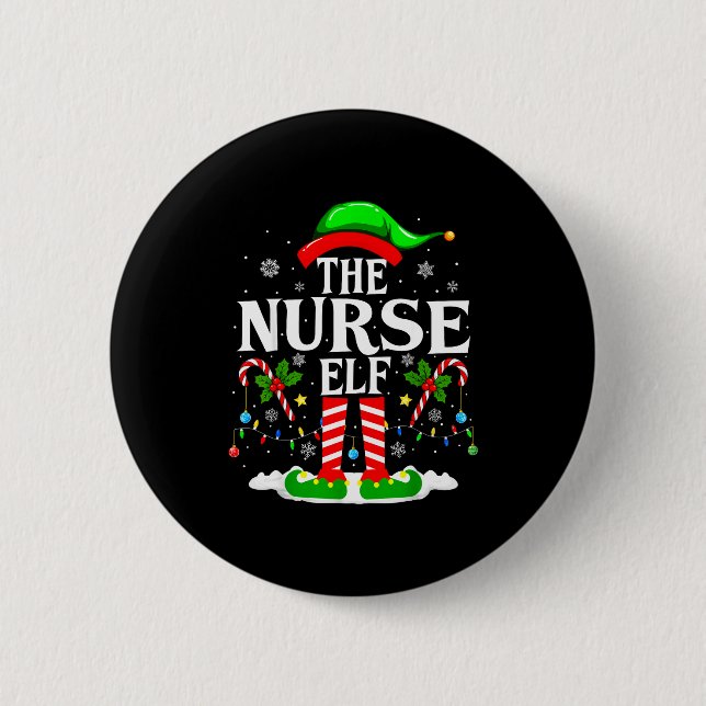 Macaron Rond 5 Cm The Nurse Elf Christmas Nursing Funny Rn Christmas (Devant)