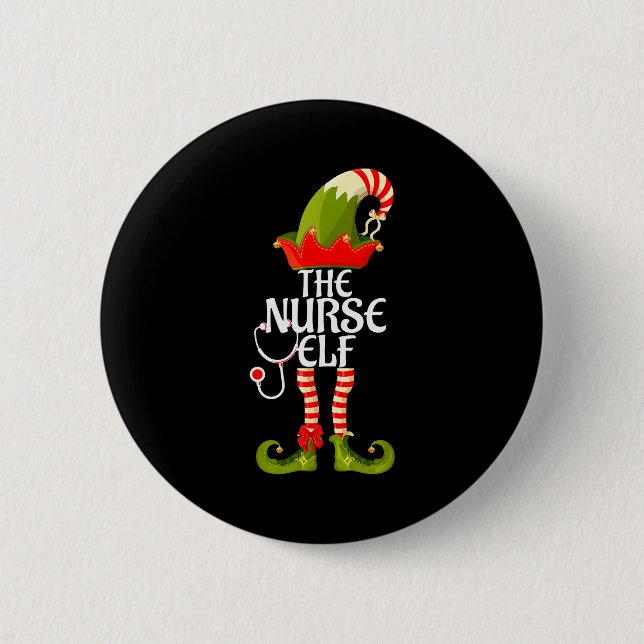 Macaron Rond 5 Cm The Nurse Elf Family Matching Christmas 2023  (Devant)
