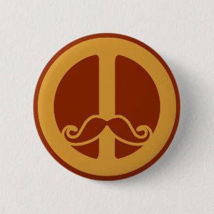 Macaron Rond 5 Cm The Peace Stache button