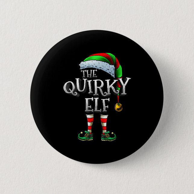 Macaron Rond 5 Cm The Quirky Elf Shirt Matching Family Quirky Christ (Devant)