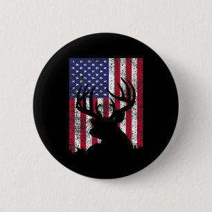 Macaron Rond 5 Cm The Whitetail Hunter American Fla