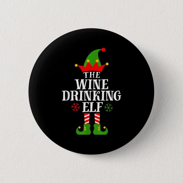 Macaron Rond 5 Cm The Wine Drinking Elf Funny Matching Family Christ (Devant)