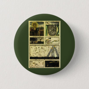 Macaron Rond 5 Cm Théâtre Cometicum Comets par Stanislaw Lubieniecki