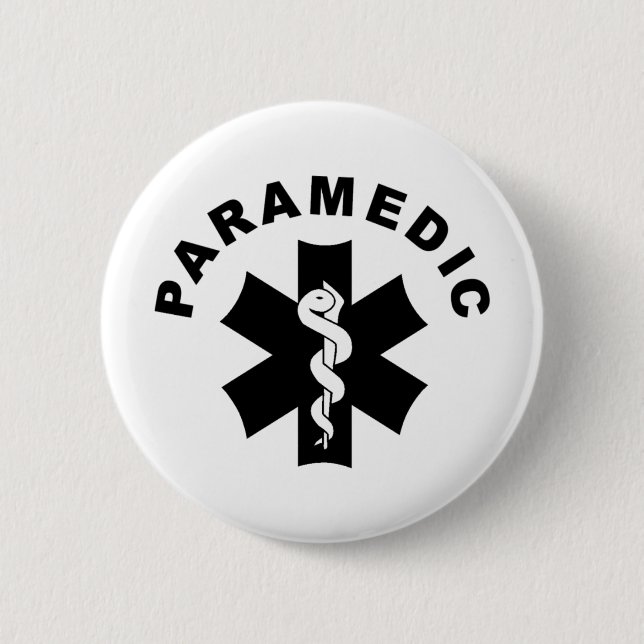 Macaron Rond 5 Cm Théème de Paramedic (Devant)