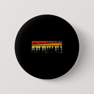 Macaron Rond 5 Cm Thème de cabine de forêt de Massachusetts Sunset T