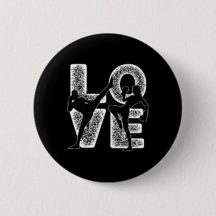 Macaron Rond 5 Cm Thème graphique de mot d'amour de Muay Thai concep