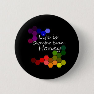Macaron Rond 5 Cm Thème Miel Avec Mots Positifs