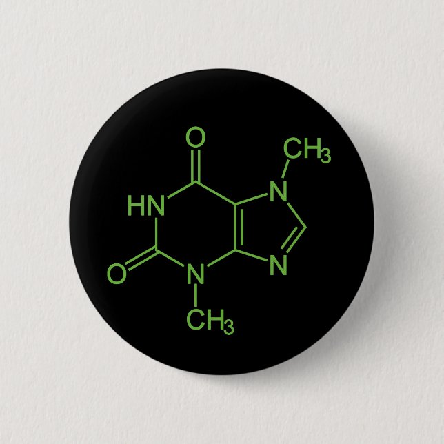 Macaron Rond 5 Cm Théobromine Molécule de chocolat Diagramme chimiqu (Devant)
