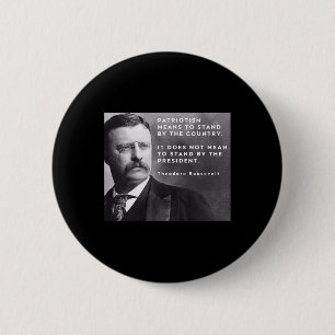 Macaron Rond 5 Cm Théodore Roosevelt Pro-démocratie Anti-trump Patri