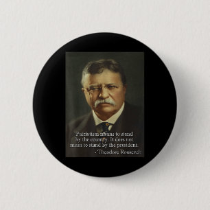 Macaron Rond 5 Cm Theodore Teddy Roosevelt Mème _ Anti Trump Tee