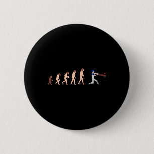 Macaron Rond 5 Cm Théorie de l'évolution Joueur de cricket Drôle