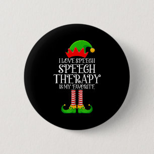 Macaron Rond 5 Cm Thérapeute de la parole elfe Noël Drôle École Thér