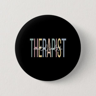 Macaron Rond 5 Cm Thérapeute de santé Boho Thérapie de santé mentale