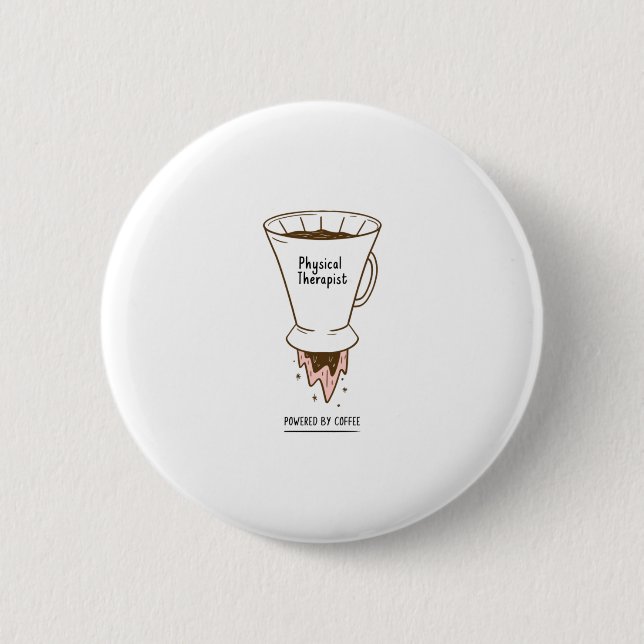 Macaron Rond 5 Cm Thérapeute Physique Actionné Avec Café (Devant)