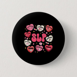 Macaron Rond 5 Cm Thérapie vocale super Valentines Jour Coeur Slp Va