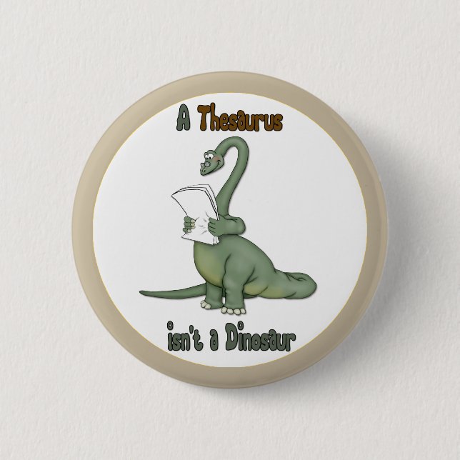 Macaron Rond 5 Cm Thesaurus Dinosaur (Devant)