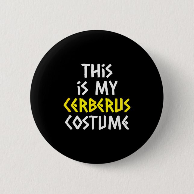 Macaron Rond 5 Cm This Is My Cerberus Costume Halloween Greek Mythol (Devant)