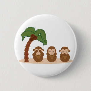 Macaron Rond 5 Cm Three little monkeys - trois barboteuses