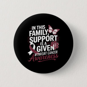 Macaron Rond 5 Cm Throat Cancer Sensibilisation Guerrier Survivant