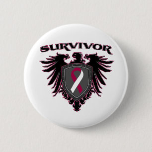 Macaron Rond 5 Cm Throat Cancer Survivor Crest
