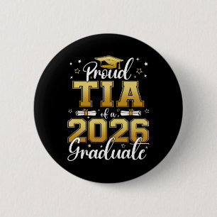 Macaron Rond 5 Cm Tia fière d'un diplômé de la promotion 2026 Senior