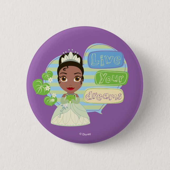 Macaron Rond 5 Cm Tiana | Vivez vos rêves (Devant)