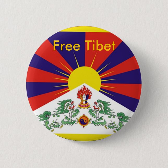 Macaron Rond 5 Cm Tibet libre (Devant)