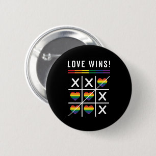 Macaron Rond 5 Cm Tic Tac Toe Loe gagne le Gay pride LGBTQ