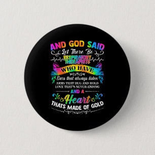 Macaron Rond 5 Cm Tie Dye Et Dieu A Dit Que Soit La Thérapie Respira