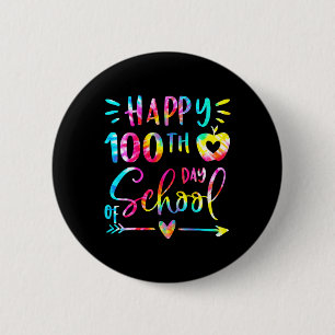 Macaron Rond 5 Cm Tie Dye Happy 100e jour Enseignant Étudiant 100