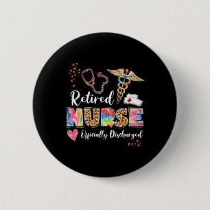 Macaron Rond 5 Cm Tie Dye Infirmière retraitée Officielle retraitée
