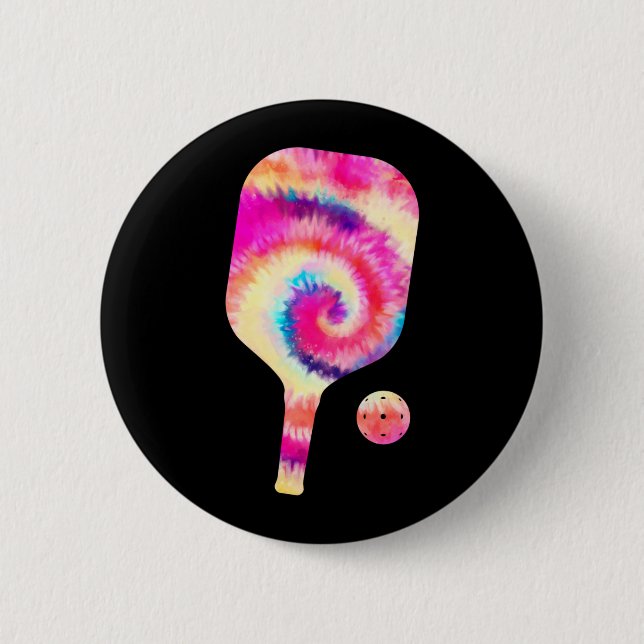 Macaron Rond 5 Cm Tie Dye Pickle Balle Joueur Sport (Devant)