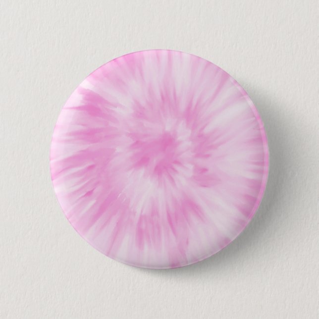 Macaron Rond 5 Cm Tiedye rose spirale hippie teint (Devant)