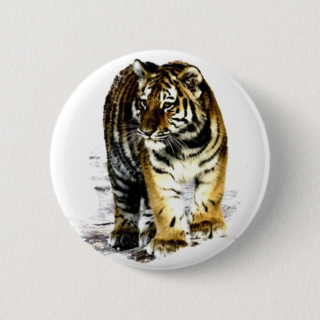Macaron Rond 5 Cm Tigre (Devant)