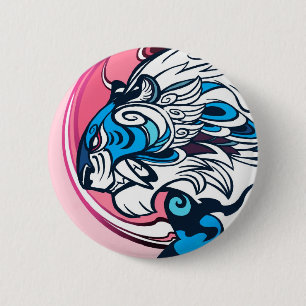 Macaron Rond 5 Cm Tigre bleu