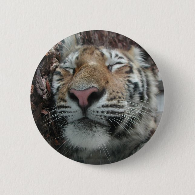 Macaron Rond 5 Cm Tigre couchant (Devant)
