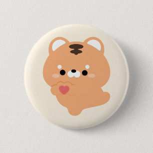 Macaron Rond 5 Cm Tigre d'amour mignon